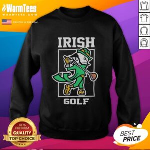 Alt Text: Hot Notre Dame Fighting Irish Golf Leprechaun 2026 sweatshirt featuring vibrant colors and a stylish design.