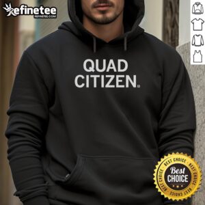 Official Quad Citizen Hoodie in black, featuring a stylish logo, perfect for casual wear and showcasing community pride.