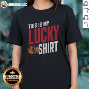 Top Chicago Blackhawks This Is My Lucky Ladies Tee featuring bold team colors and stylish design for fans.