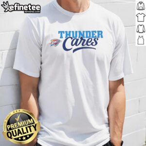 Top Oklahoma City Thunder Cares T-Shirt featuring team logo and vibrant colors, perfect for fans and charity support.