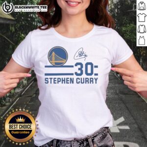 Top Stephen Curry Golden State Warriors signature name and number ladies tee showcasing team pride and style.