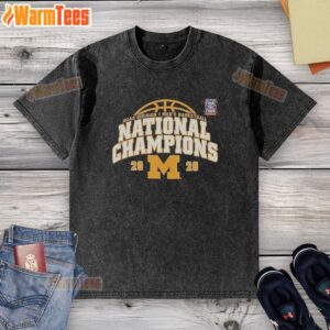 Vintage washed t-shirt featuring Michigan Wolverines NCAA Division I Men's Basketball National Champions Final Four design.