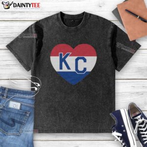 Premium Netherlands KC Heart Washed T-Shirt in soft fabric, featuring a stylish heart design perfect for casual wear.