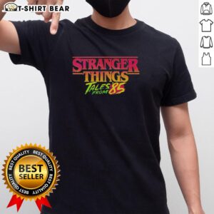 Awesome Stranger Things Tales From 1985 T-Shirt featuring retro graphics and vibrant colors, perfect for fans of the series.