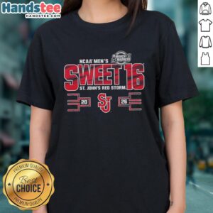 Stylish St. John's Red Storm tee for NCAA Men's Sweet 16, perfect for March Madness fans celebrating 2026.