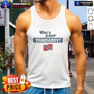 Good Who's Your Trinidaddy flag tank top featuring vibrant colors and festive design for Trinidad Carnival celebrations.