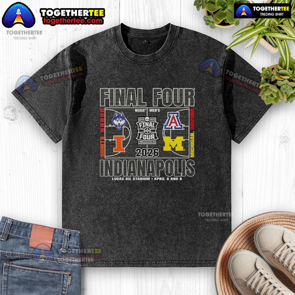 Official 2026 Ncaa Final Four Indianapolis Lucas Oil Stadium April 4 And 6 Washed T-Shirt