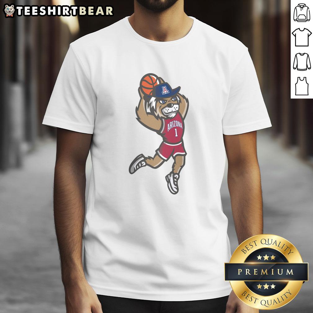 official-arizona-wildcats-dunking-wilbur-t-shirt-1 Official Arizona Wildcats Dunking Wilbur T-Shirt featuring vibrant graphics of Wilbur the mascot in an action pose.