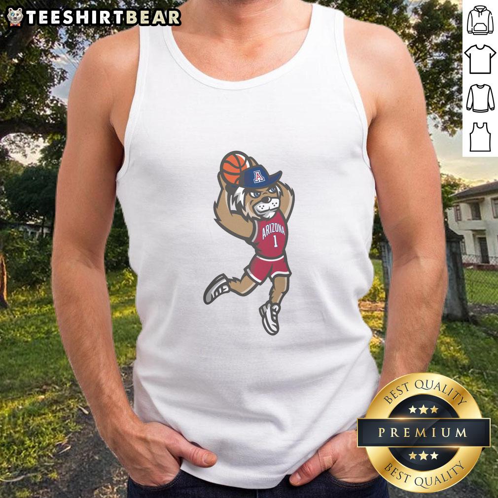 official-arizona-wildcats-dunking-wilbur-tank-top Alt Text: Official Arizona Wildcats Dunking Wilbur Tank Top featuring vibrant team colors and mascot design for fans.