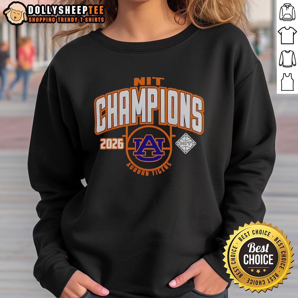 Official Auburn Tigers Men'S Basketball Nit Champions 2026 Sweatshirt Official Auburn Tigers Men's Basketball NIT Champions 2026 sweatshirt featuring team logo and championship details.