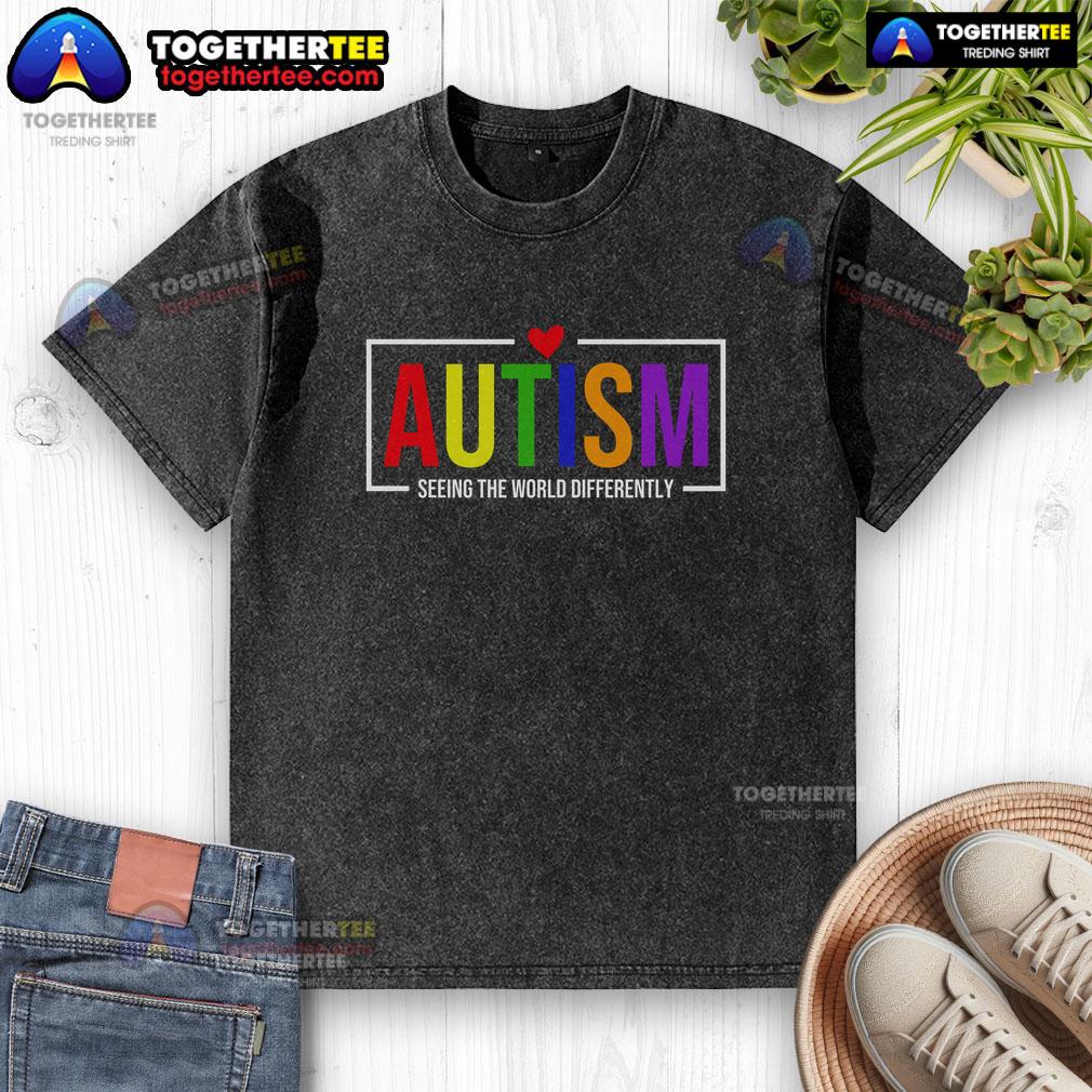 Official Autism Seeing The World Differently Washed T Shirt Official Autism Seeing The World Differently washed t-shirt featuring a unique design for autism awareness and support.