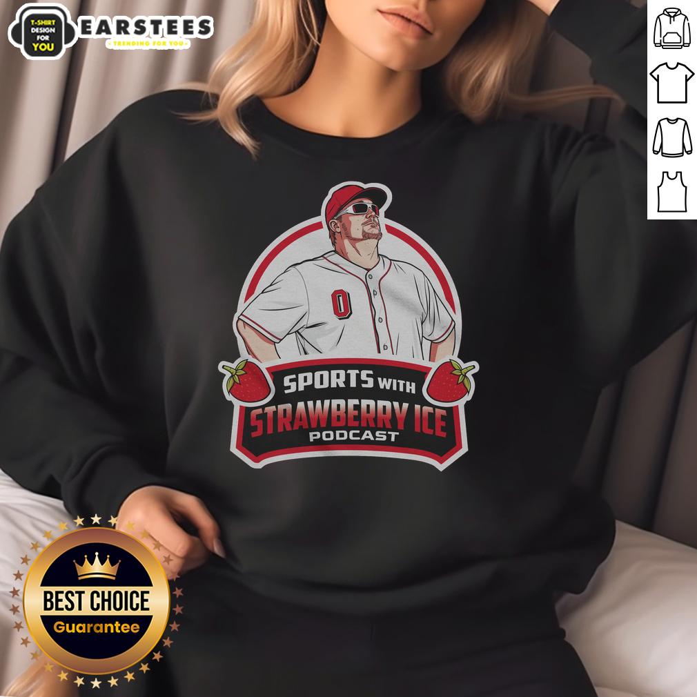 official-baseball-with-strawberry-ice-sweatshirt Alt Text: Official baseball with strawberry ice sweatshirt design, featuring vibrant colors and playful graphics for sports fans.