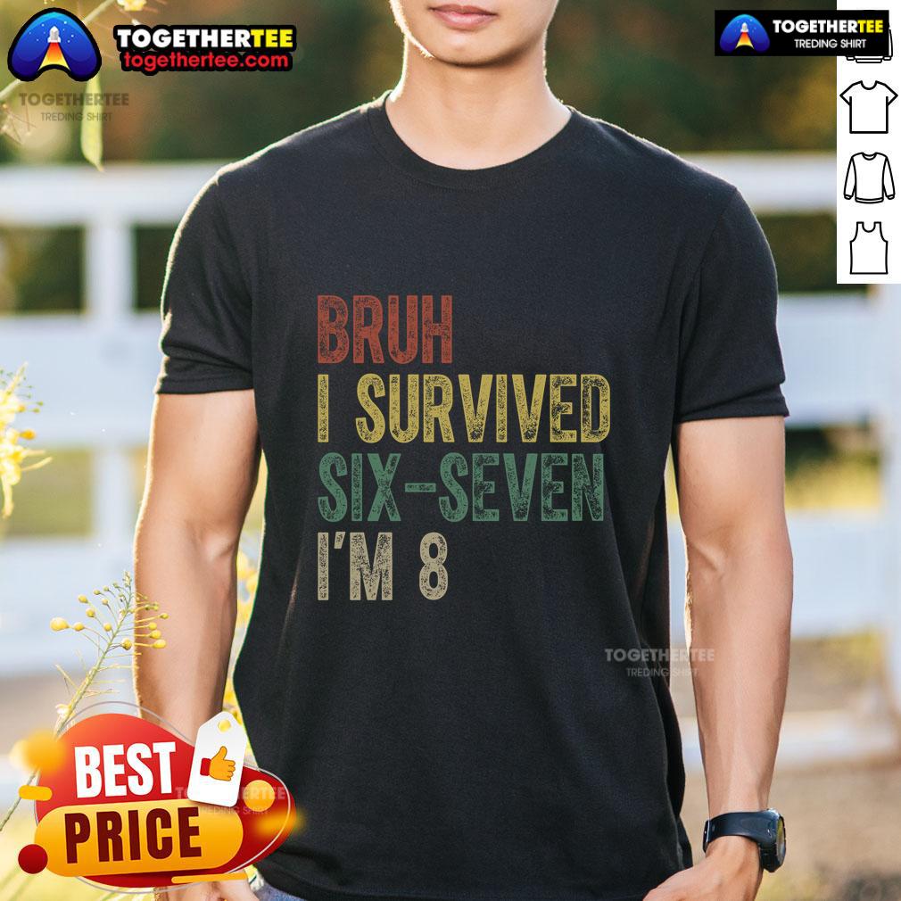 Official Bruh I Serviced Six Seven I'M 8 6 7 Meme T Shirt Alt Text: Official Bruh I Serviced Six-Seven I'M 8 6-7 Meme T-Shirt featuring a humorous design for meme lovers.