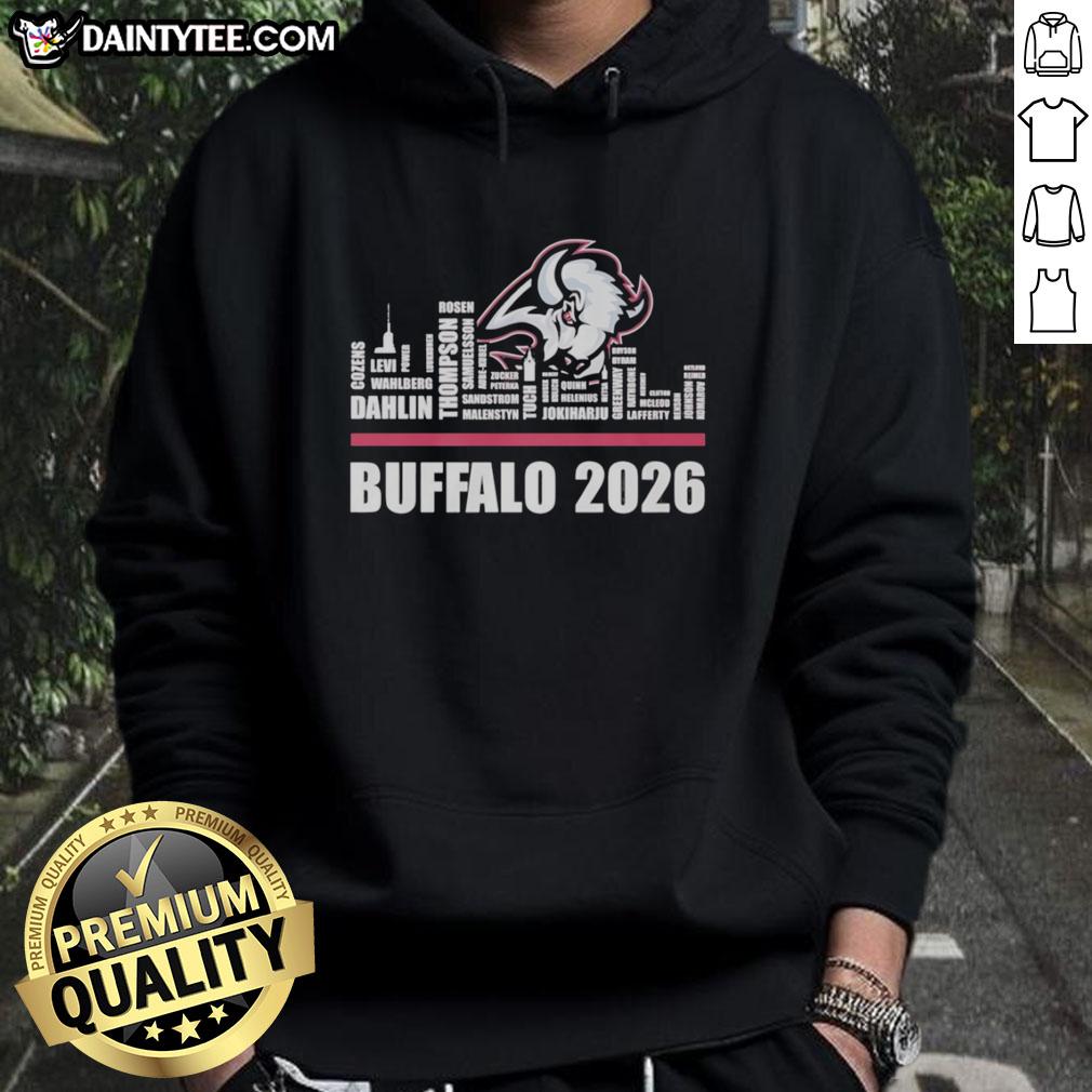 official-buffalo-sabres-2026-nhl-name-of-players-city-skyline-shape-hoodie Official Buffalo Sabres 2026 NHL hoodie featuring players' names and city skyline shape design.