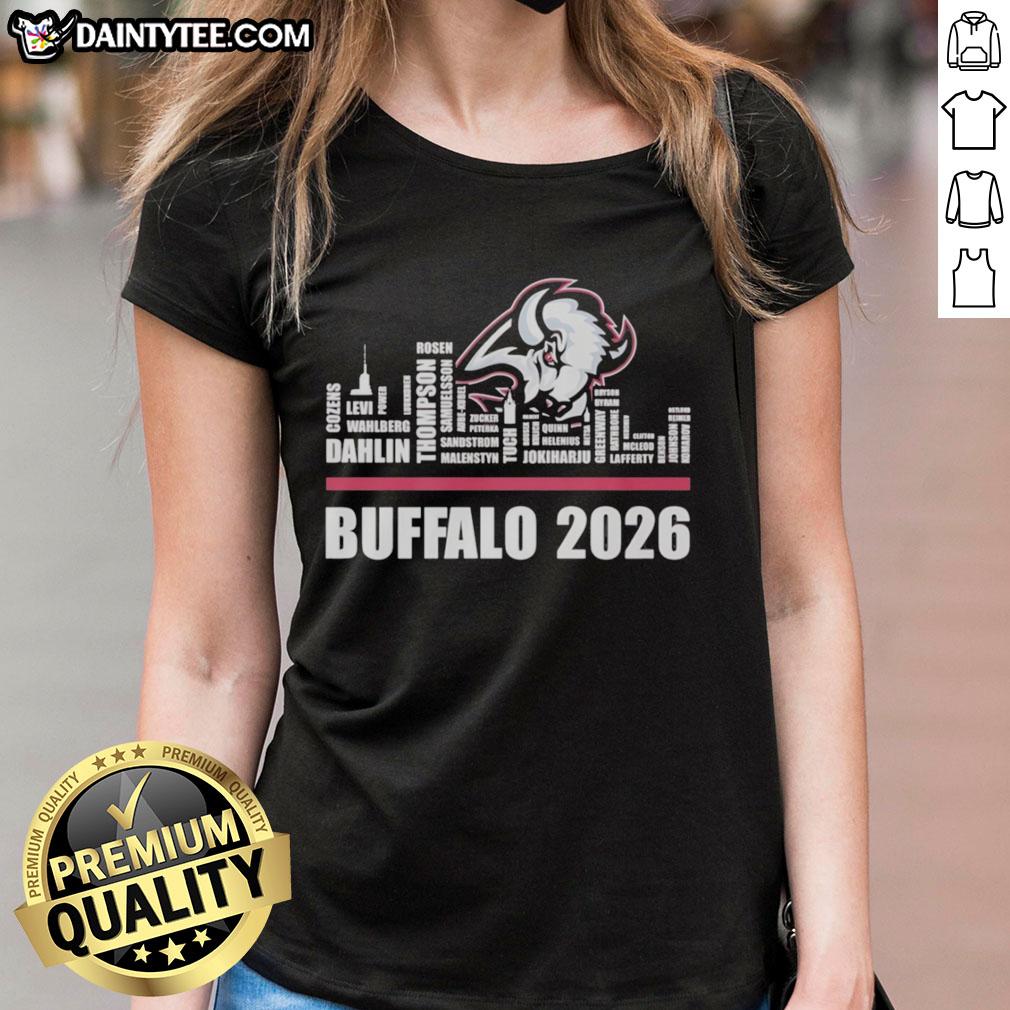 official-buffalo-sabres-2026-nhl-name-of-players-city-skyline-shape-ladies-tee Buffalo Sabres 2026 NHL ladies tee featuring player names and city skyline design, perfect for fans and stylish support.