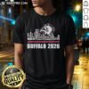 Official Buffalo Sabres 2026 NHL player name T-shirt featuring a city skyline design, perfect for fans and collectors.