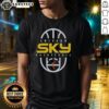 Alt Text: Official Chicago Sky Basketball 2026 On-Court Authentic Practice Logo T-Shirt featuring team colors and logo design.