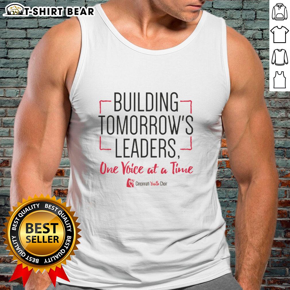 Official Cincinnati Youth Choir Building Tomorrow'S Leaders Tank Top Alt Text: Cincinnati Youth Choir tank top promoting their mission to build tomorrow's leaders through music and community.