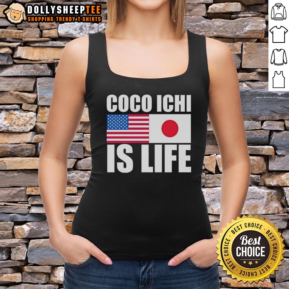 Official Coco Ichi Is Life American And Japan Flag Tank Top Official Coco Ichi Is Life tank top featuring American and Japan flags, perfect for food lovers and cultural enthusiasts.