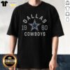 Official Dallas Cowboys Heritage Print T-Shirt featuring team logo and vintage design, perfect for fans and collectors.