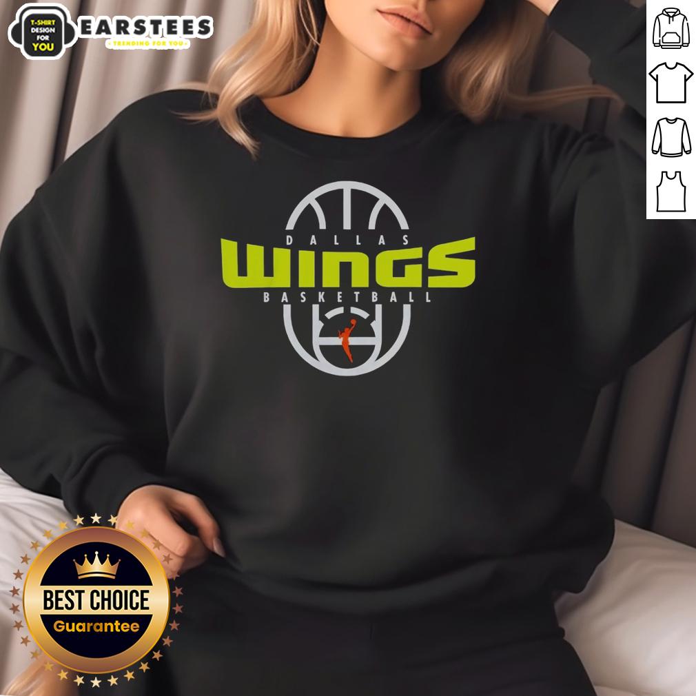 official-dallas-wings-basketball-2026-on-court-authentic-practice-logo-sweatshirt Alt Text: Official Dallas Wings Basketball 2026 logo sweatshirt on court, showcasing authentic team apparel for fans and players.