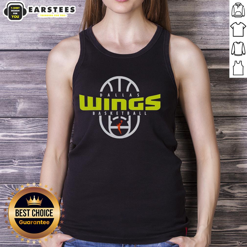 official-dallas-wings-basketball-2026-on-court-authentic-practice-logo-tank-top Official Dallas Wings Basketball 2026 On-Court Authentic Practice Logo Tank Top displayed on a white background.