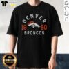 Official Denver Broncos Heritage Print T-Shirt featuring team colors and logo, perfect for fans and game day apparel.