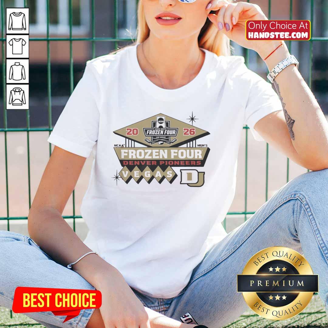 official-denver-pioneers-ncaa-frozen-four-2026-mens-hockey-in-vegas-ladies-tee Official Denver Pioneers NCAA Frozen Four 2026 Men's Hockey in Vegas ladies tee shirt design featuring team colors.