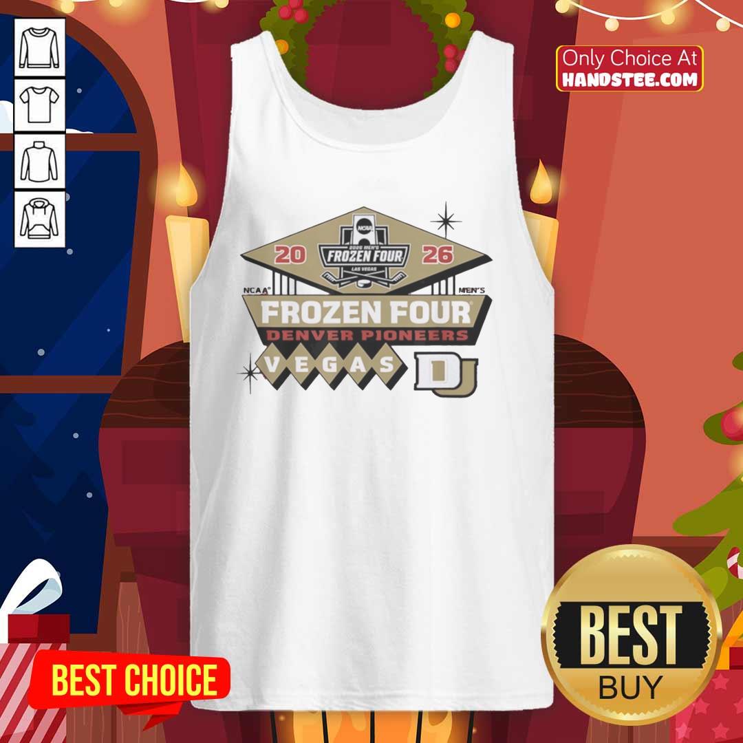 official-denver-pioneers-ncaa-frozen-four-2026-mens-hockey-in-vegas-tank-top Denver Pioneers NCAA Frozen Four 2026 Men's Hockey tank top in Vegas, showcasing team colors and logo for fans.
