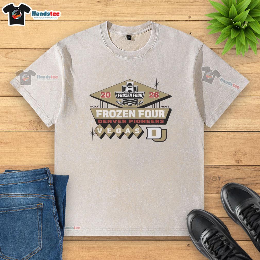 official-denver-pioneers-ncaa-frozen-four-2026-mens-hockey-in-vegas-washed-t-shirt Official Denver Pioneers NCAA Frozen Four 2026 Mens Hockey washed t-shirt featuring team colors and logo in Las Vegas.