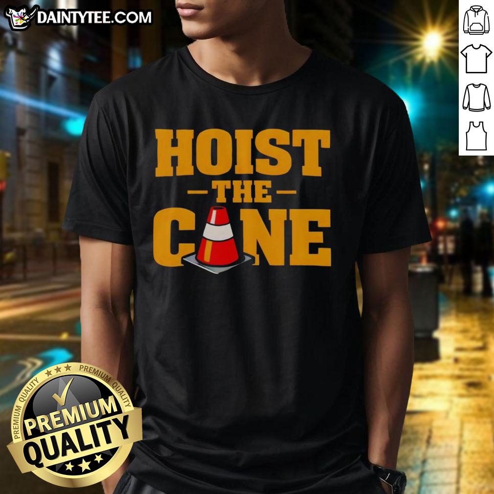 official-hoist-the-cone-bold-typography-sports-fan-graphic-t-shirt-1 Alt Text: Official 'Hoist The Cone' Bold Typography Sports Fan Graphic T-Shirt in vibrant colors, perfect for sports enthusiasts.