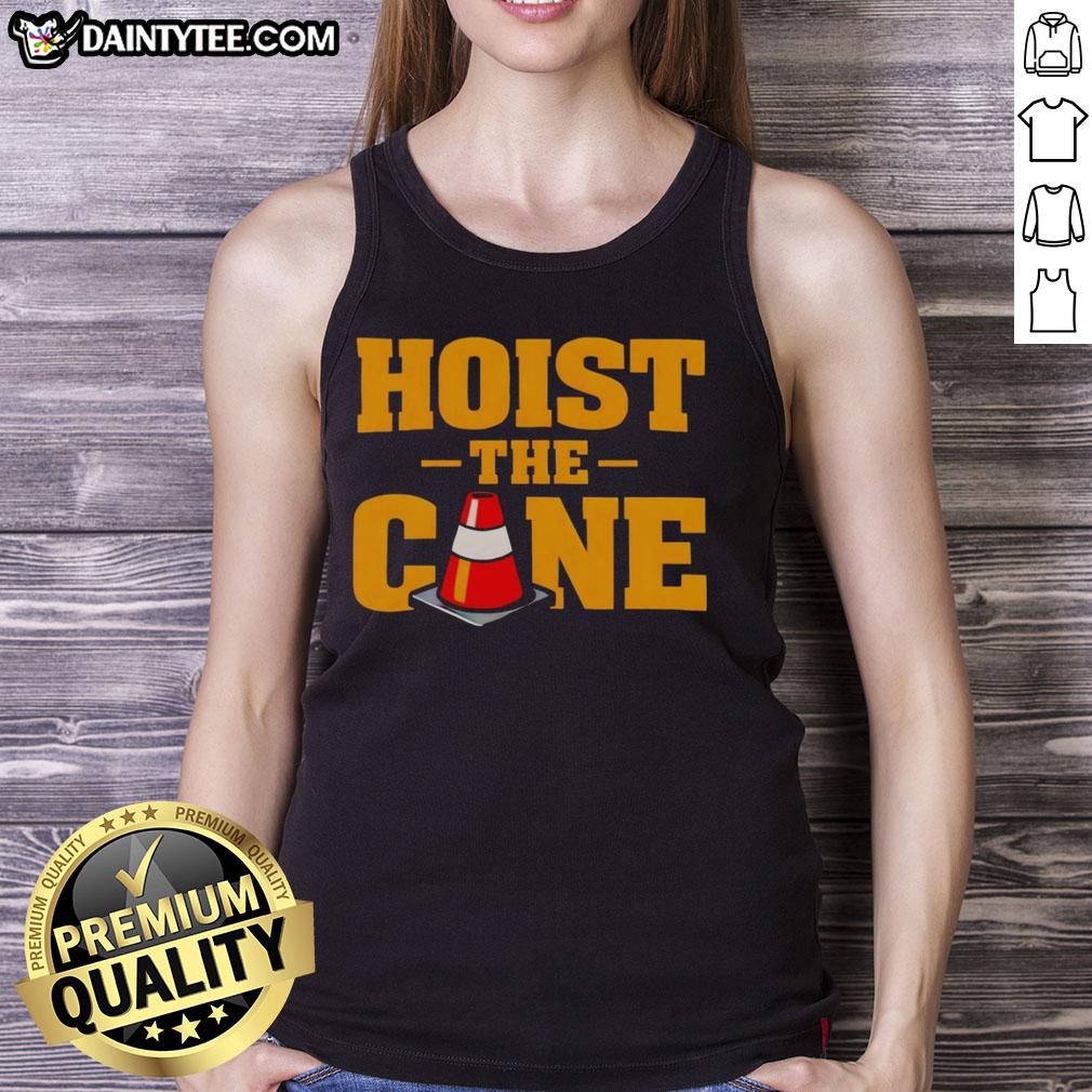 official-hoist-the-cone-bold-typography-sports-fan-graphic-tank-top Official Hoist The Cone Bold Typography Sports Fan Graphic Tank Top in vibrant colors, perfect for game day attire.