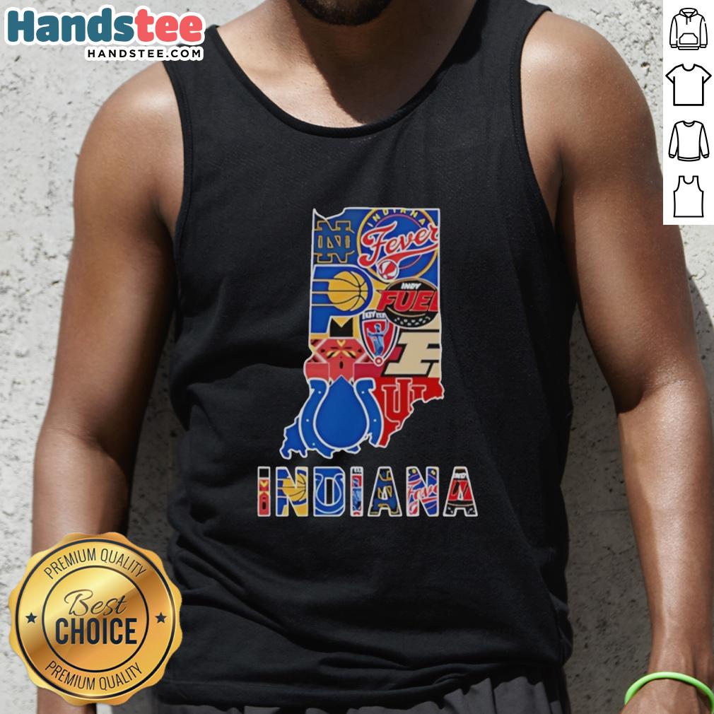 official-indiana-sports-teams-graphic-transfer-state-tank-top Official Indiana Sports Teams graphic on a stylish tank top, perfect for fans supporting their favorite teams.