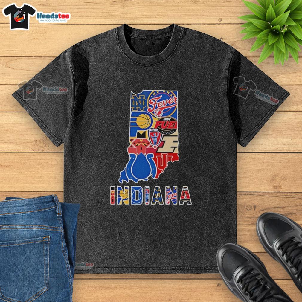 official-indiana-sports-teams-graphic-transfer-state-washed-t-shirt Alt Text: Official Indiana sports teams graphic on a washed t-shirt, showcasing team spirit and style for fans.
