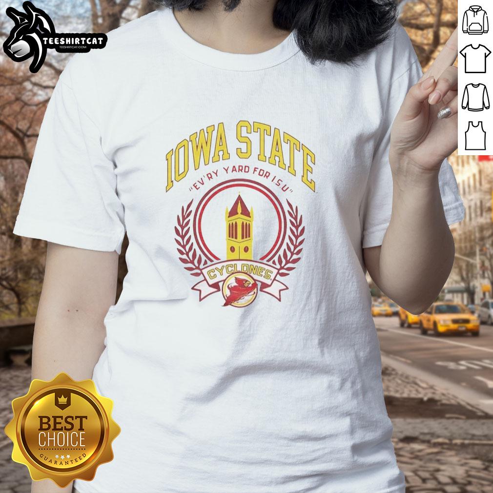 official-iowa-state-campanile-ash-evry-yard-for-isu-ladies-tee Official Iowa State Campanile design on Ash Every Yard tee for ISU ladies, showcasing school pride and style.