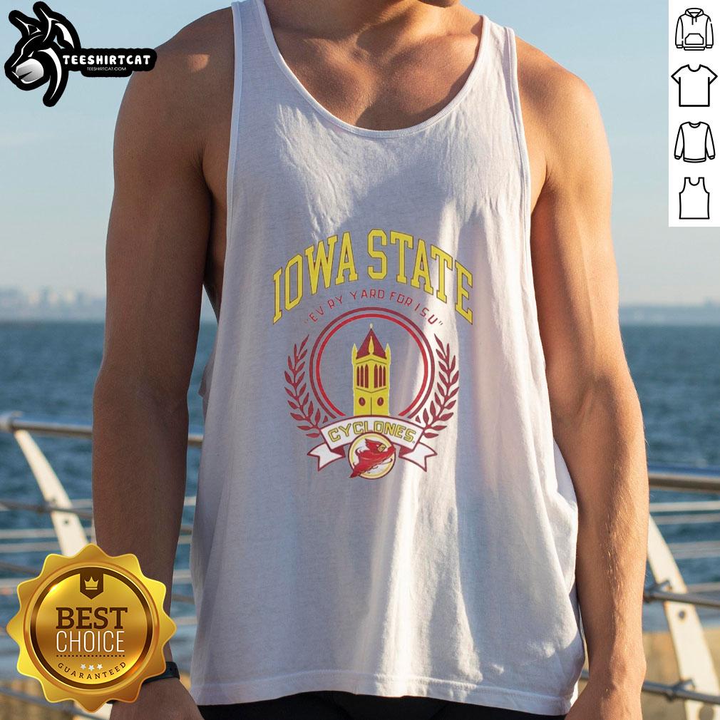 official-iowa-state-campanile-ash-evry-yard-for-isu-tank-top Official Iowa State Campanile design on Ash Every Yard tank top, perfect for ISU fans and summer wear.