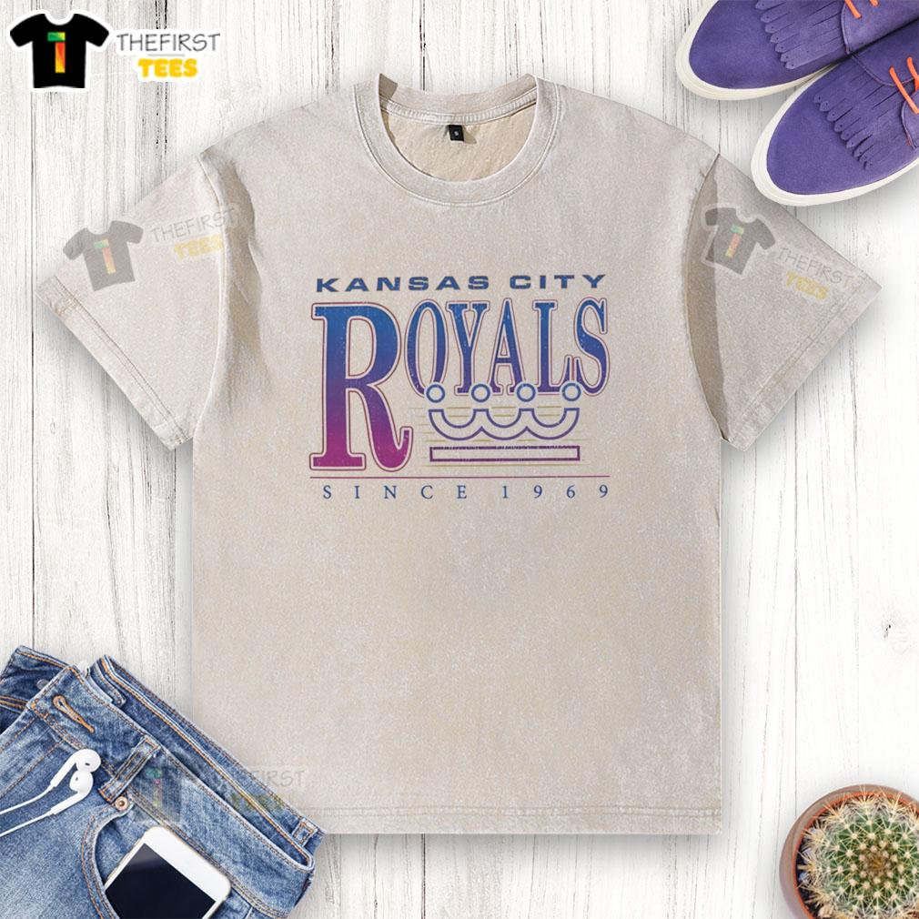 official-kansas-city-royals-since-1969-fuchsia-graphic-washed-t-shirt Alt Text: Official Kansas City Royals Since 1969 fuchsia graphic washed t-shirt featuring team logo and vintage style design.