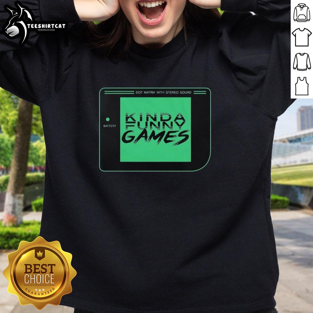 official-kinda-funny-games-dot-matrix-with-stereo-sound-sweatshirt Alt Text: Official Kinda Funny Games Dot Matrix Sweatshirt featuring stereo sound design, perfect for gamers and fans.
