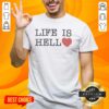 Official Life Is Hell heart-shaped graphic t-shirt featuring unique design, perfect for fans of the comic series.