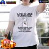 Official Life Is Like Diarrhea T-Shirt featuring humorous text design, perfect for casual wear and making a statement.