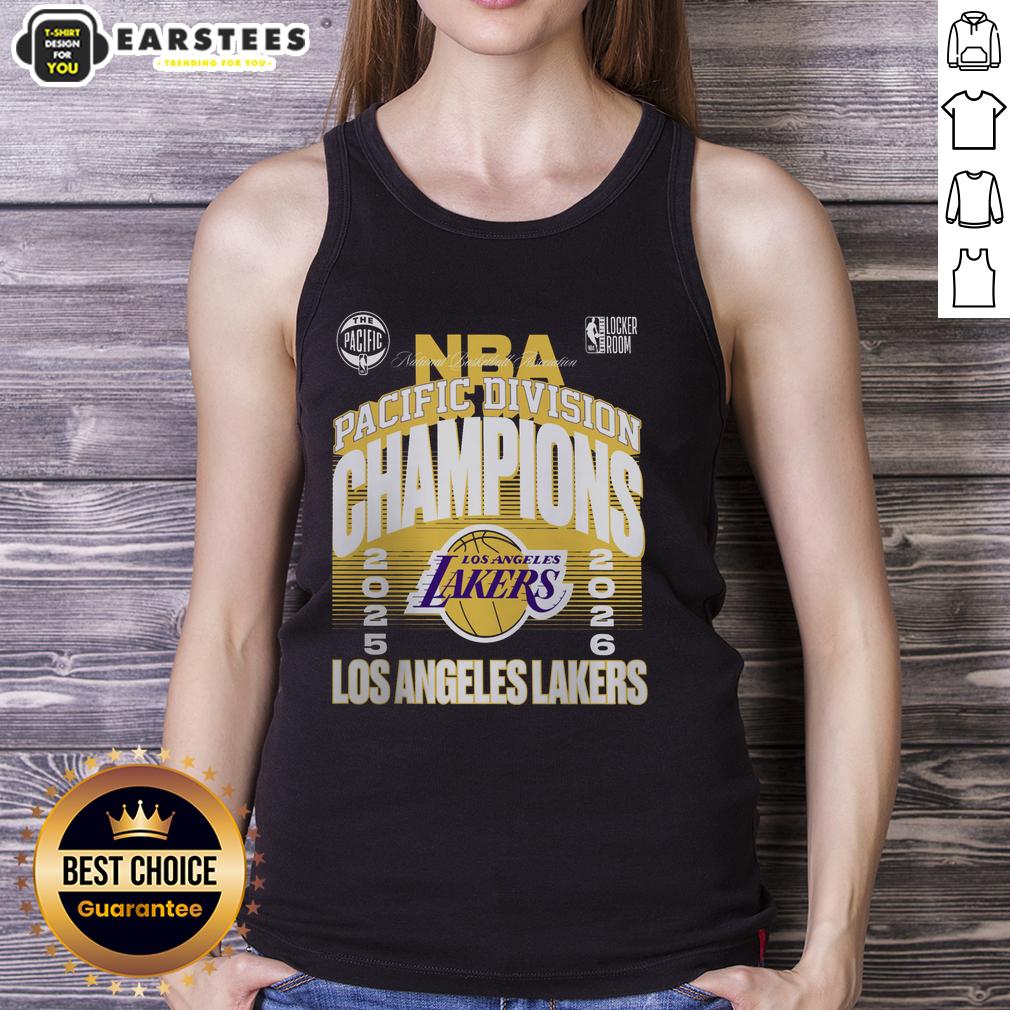 official-los-angeles-lakers-2026-pacific-division-champions-locker-room-tank-top Official Los Angeles Lakers 2026 Pacific Division Champions locker room tank top featuring team logo and championship design.