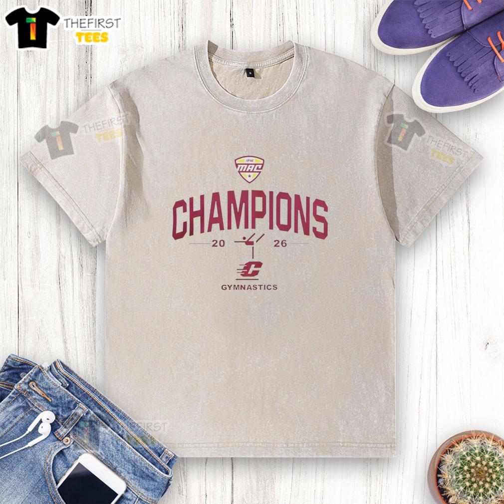 official-michigan-chippewas-mac-2026-gymnastics-champions-washed-t-shirt Official Michigan Chippewas MAC 2026 Gymnastics Champions washed t-shirt featuring team logo and vibrant colors.