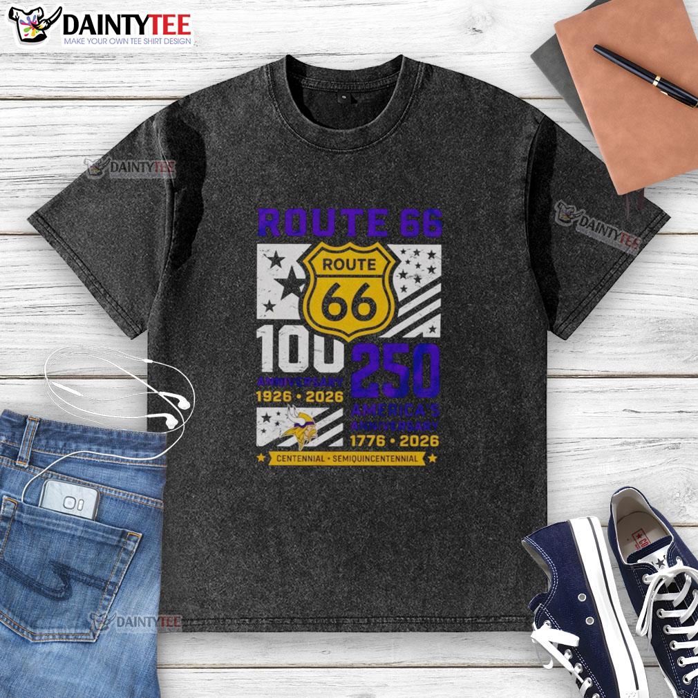 official-minnesota-vikings-route-66-centennial-100th-anniversary-1926-2026-250th-america-anniversary-washed-t-shirt Official Minnesota Vikings Route 66 Centennial 100th Anniversary 1926-2026 washed t-shirt for fans.
