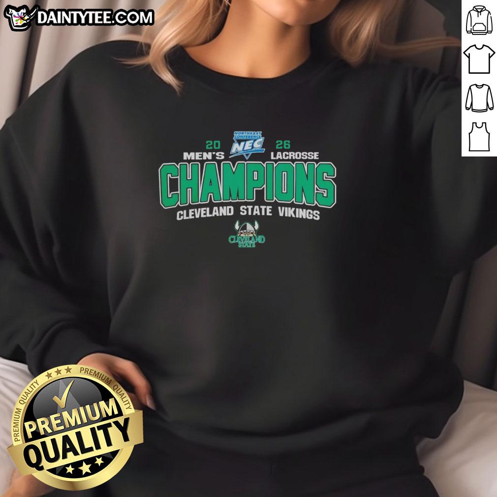 official-ncaa-cleveland-state-vikings-2026-northeast-conference-tournament-champions-sweatshirt Alt Text: Cleveland State Vikings 2026 Northeast Conference Tournament Champions sweatshirt, showcasing team pride and victory.
