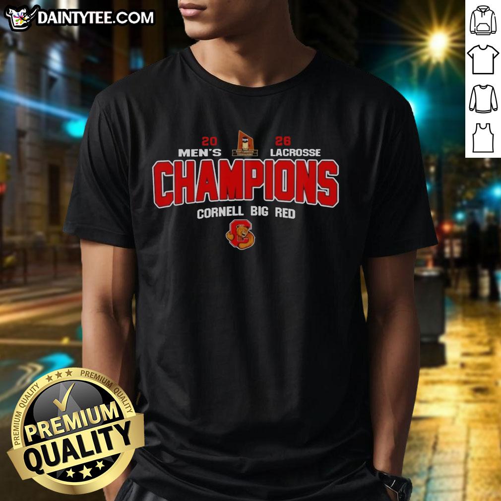official-ncaa-cornell-big-red-2026-ivy-league-mens-lacrosse-tournament-champions-t-shirt Official NCAA Cornell Big Red 2026 Ivy League Men's Lacrosse Tournament Champions T-Shirt design and logo.