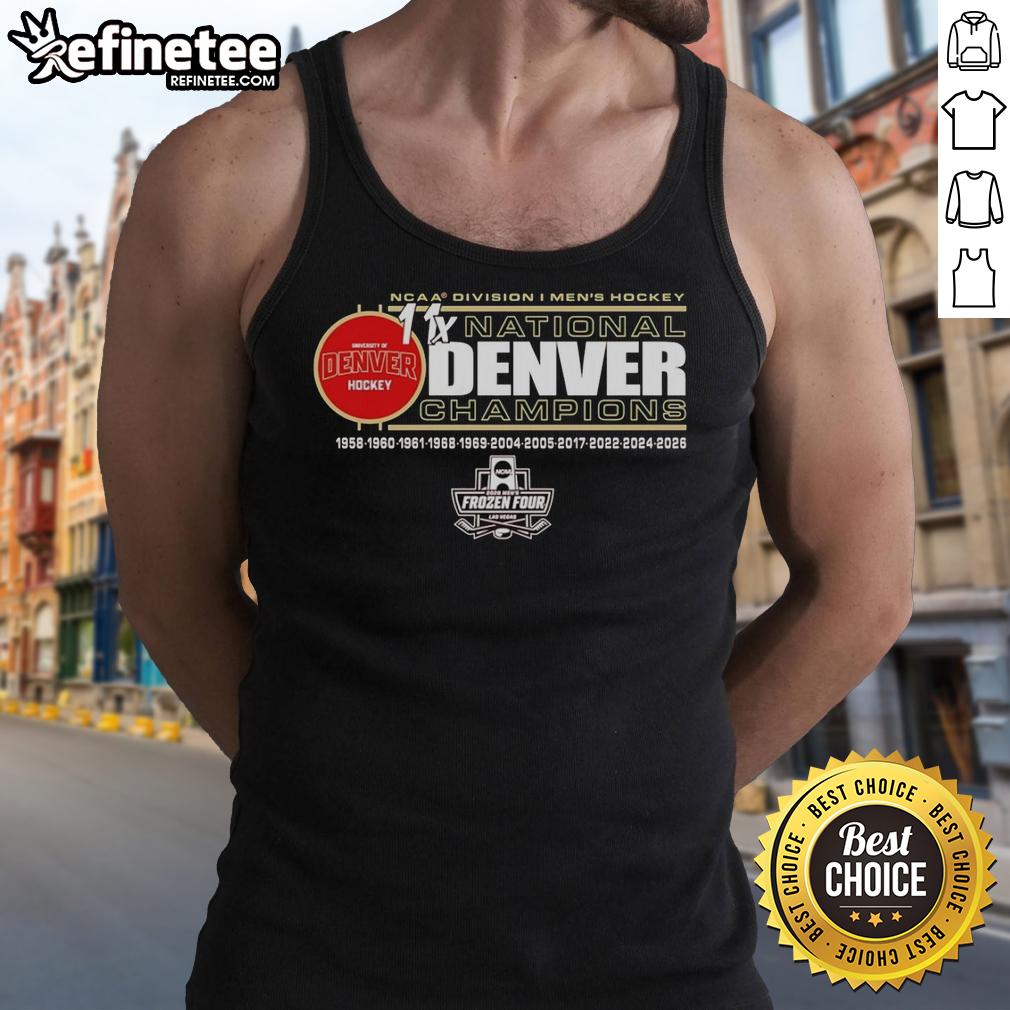 official-ncaa-division-i-mens-hockey-national-champions-denver-pioneers-hockey-2026-tank-top 2026 NCAA Division I Men's Hockey National Champions Denver Pioneers tank top showcasing team pride and championship victory.