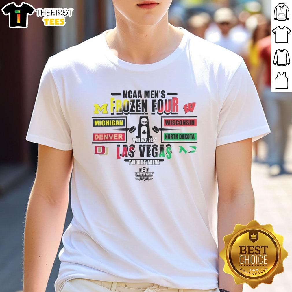 official-ncaa-hockey-2026-frozen-four-las-vegas-t-shirt Official NCAA Hockey 2026 Frozen Four Las Vegas T-Shirt featuring vibrant graphics and team logos for fans.