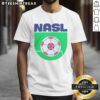 Official North American Soccer League Logo T-Shirt featuring a bold design and vibrant colors for soccer fans.