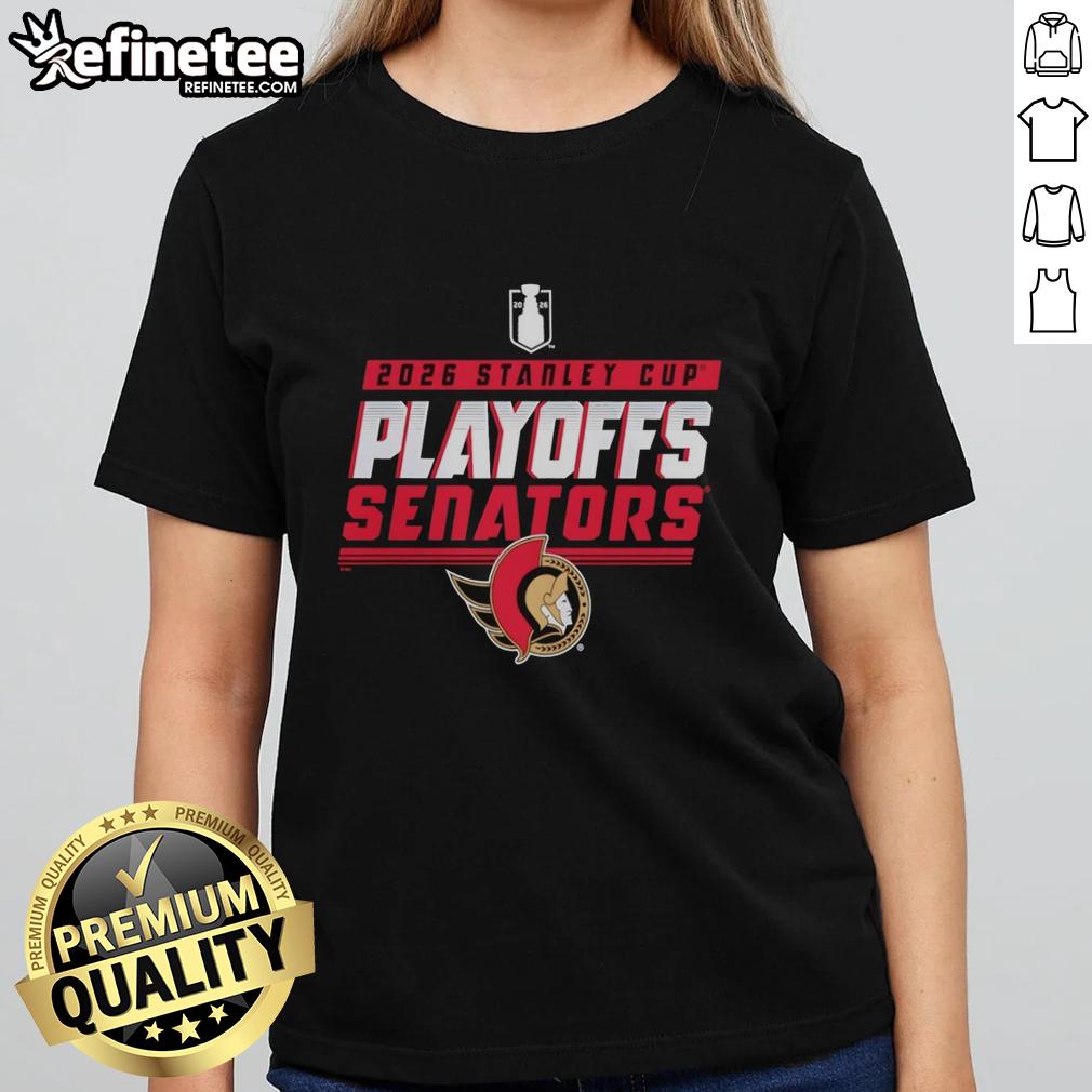 official-ottawa-senators-stanley-cup-playoffs-2026-ladies-tee Alt Text: Official Ottawa Senators Stanley Cup Playoffs 2026 ladies tee featuring team logo and stylish design for fans.