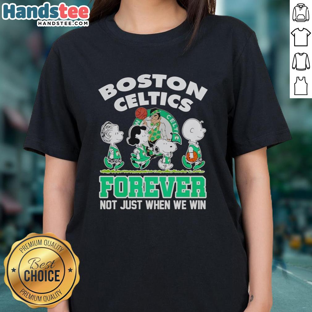 official-peanuts-characters-x-boston-celtics-forever-not-just-when-we-win-ladies-tee Official Peanuts Characters x Boston Celtics Forever tee for ladies, celebrating team spirit and fandom in style.